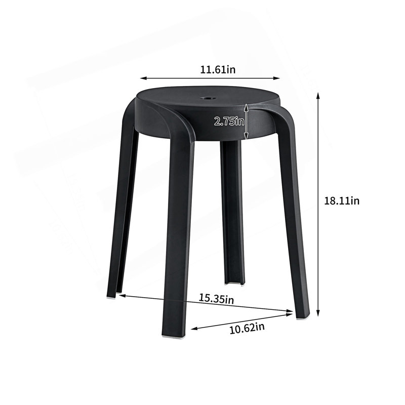 6 Pack Stackable Classroom Stools, Plastic Stools