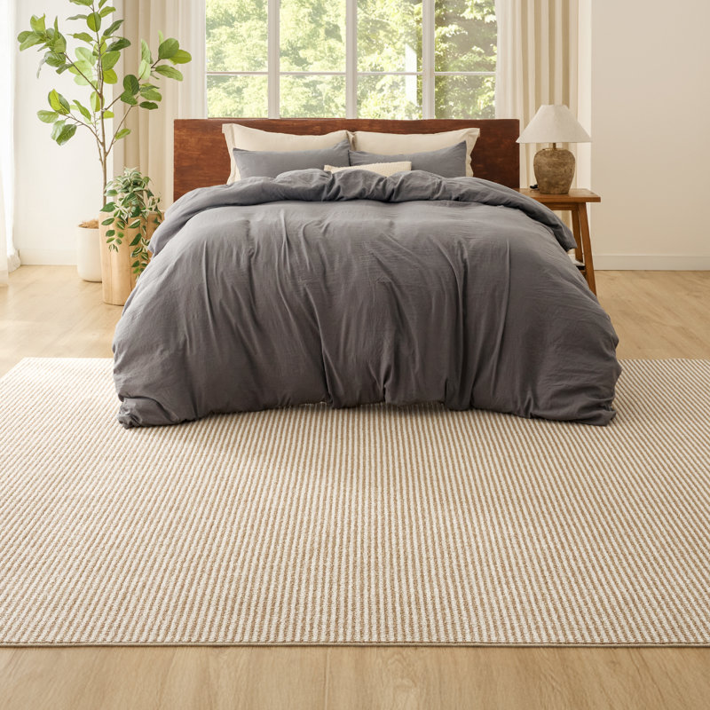 Bedsure 6'X 9' Plush Imitation Faux Wool Area Rug – Premium Soft Natural Ivory Carpet, Pet Friendly Machine Washable, All-Season Cozy Comfort For Living Room, Bedroom & Home Decor