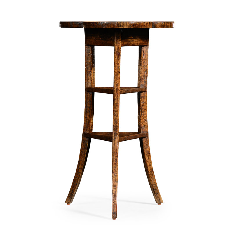 Casually Country Solid Wood End Table, Country Farmhouse Walnut