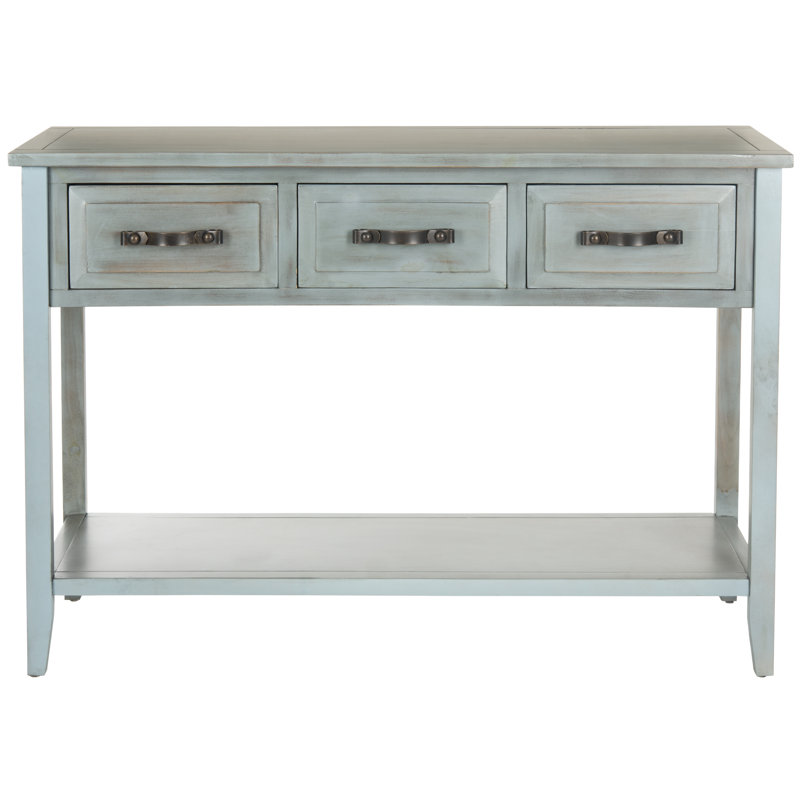 Console en bois massif de 42 po Pauly, Bleu campagnard