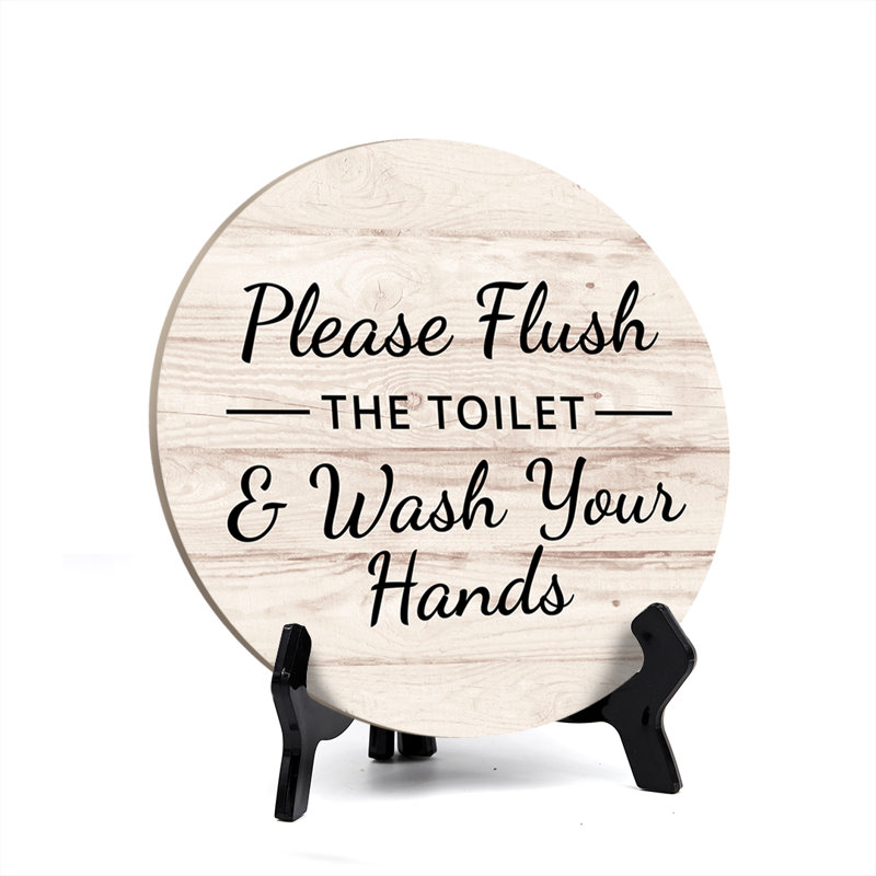 Veuillez rincer la toilette et laver vos mains avec le chevalet en acrylique