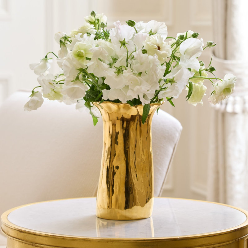 Valera Earthenware Table Vase, Gold