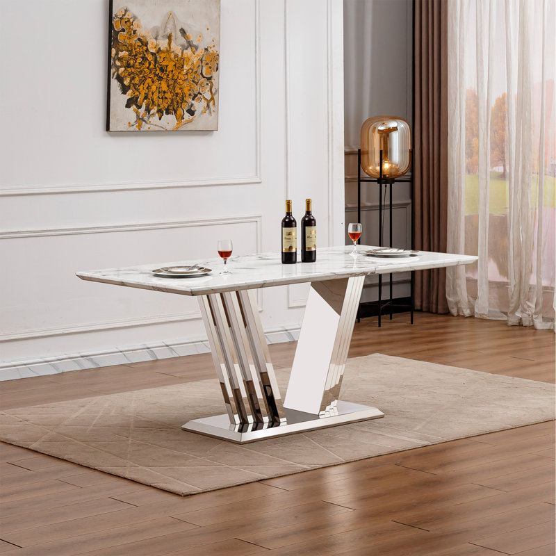 Solution de salle à manger élégante pour salle à manger en marbre de style moderne et polyvalente