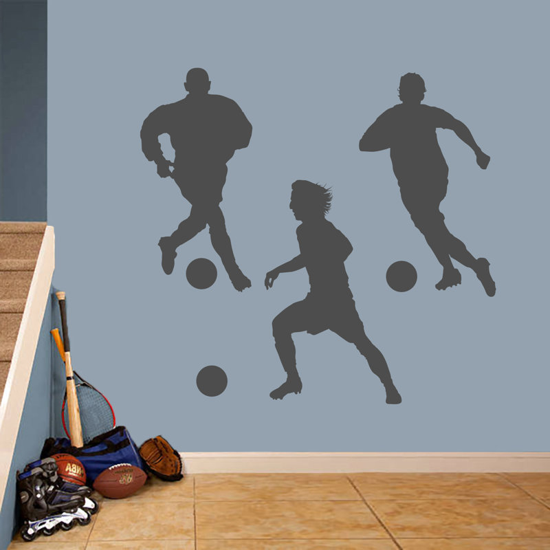 Adhésif décoratif footballeurs, Gris foncé