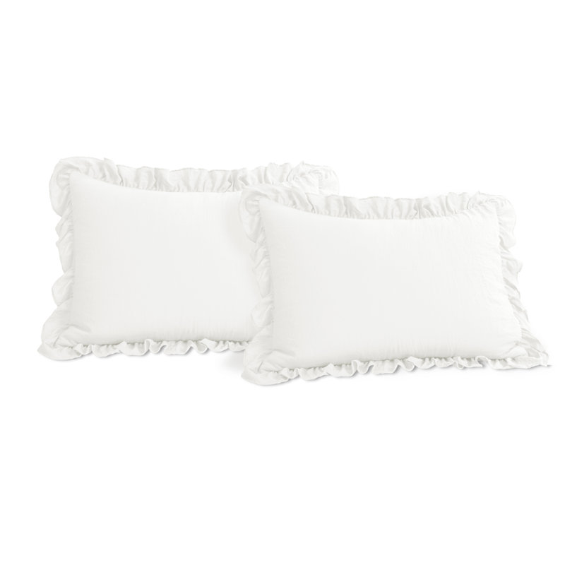 Reyna Microfiber 3 Piece Comforter Set, Full/Queen Comforter + 2 Standard Shams, Pure White