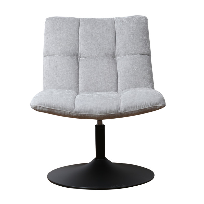 Birt Upholstered Swivel Accent Chair, Grey
