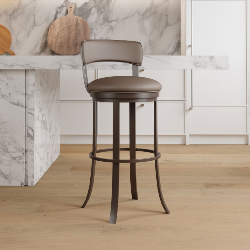 Tabouret de bar et de comptoir Bulmore, Tabouret de bar (siège d'une hauteur de 30 po), Chêne terreux, Moka