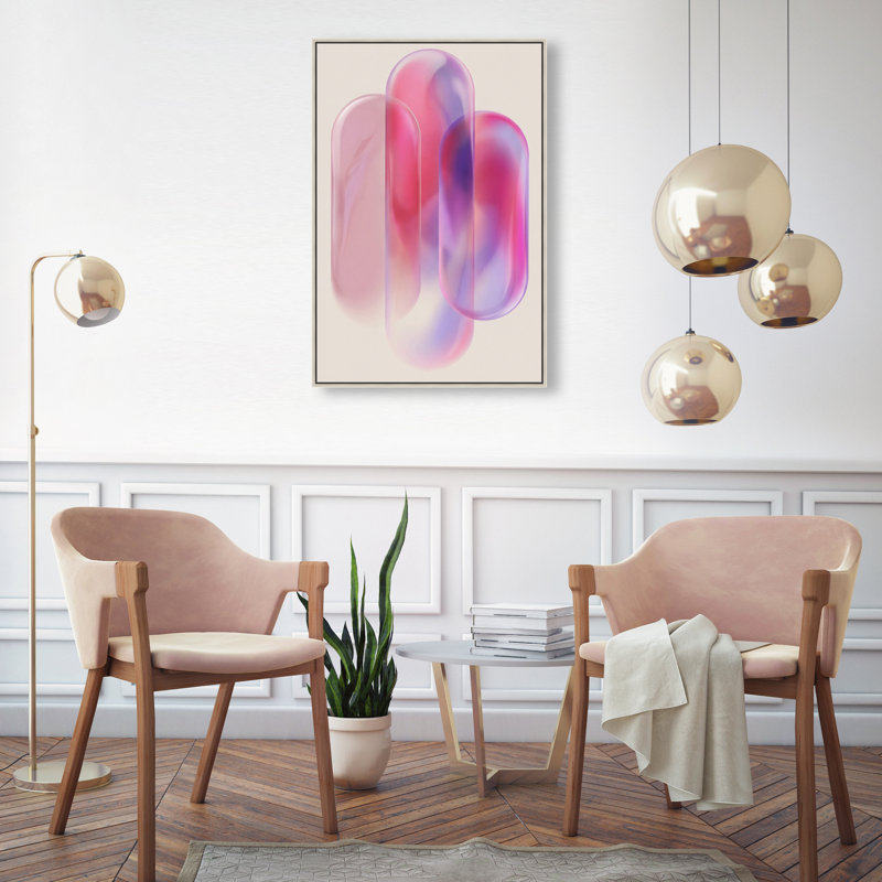 Pink Topaz Gradient Print by Oliver Gal, 46"H x 31"W, Silver Floater Frame