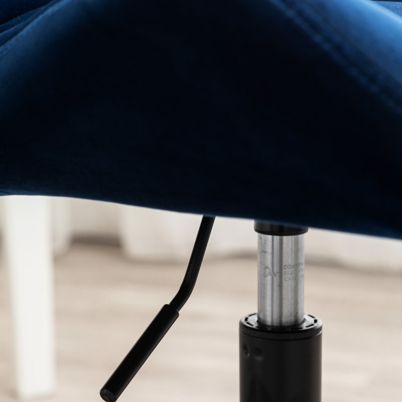 Fauteuil pivotant pour le bureau, coussin en velours bleu, rotation à 360 degrés, siège réglable pour appareil de levage, mousse haute, option
