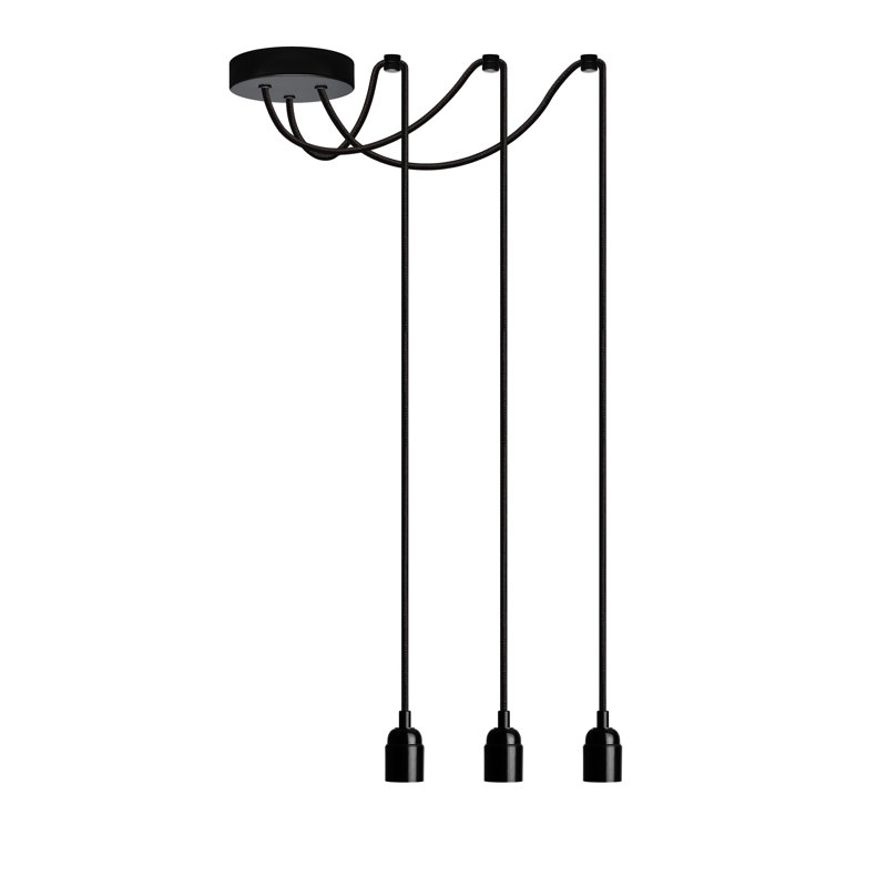Newhaven 3 - Light Black Cluster Pendant, 509cm H x 4cm W x 4cm D