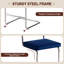 3 pièces Tabouret de bar H 26,1 po - Revêtement en velours - Structure en fer avec dossier en rotin - Tabouret de cuisine à hauteur de comptoir - Bleu marine-130666666