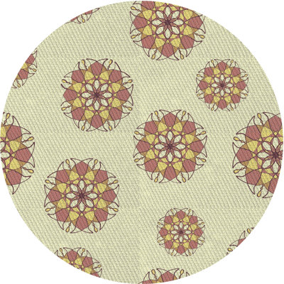 Tapis beige/rouge/noir à motifs