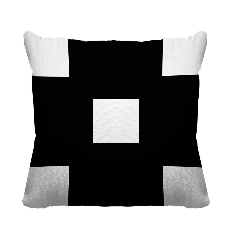 Housse et insert de coussin extérieur Luella, 16 po x 16 po, Noir