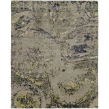 Abstract Area Rug in Gray