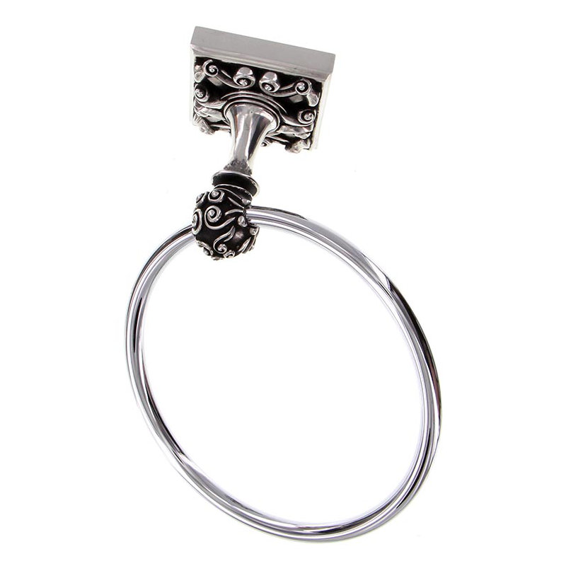 Sforza Towel Ring, Antique Silver