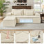 Canapé modulaire 83 po, canapé-lit modulaire en forme de L avec repose-pieds, canapé-lit modulaire à 3 places avec ressorts ensachés, coussins décoratifs pour le salon, aucun assemblage requis-666447499