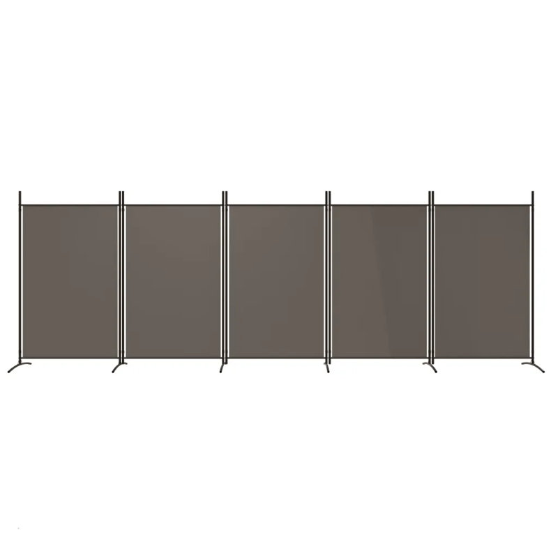 Abdisamad 3 Panel Room Divider, 180cm H x 433cm W, 5, Anthracite