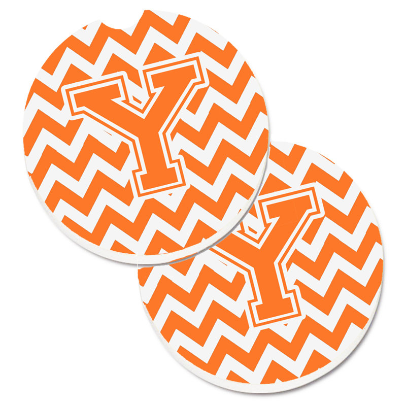 Sous-verre pour voiture, Y, Blanc / orange