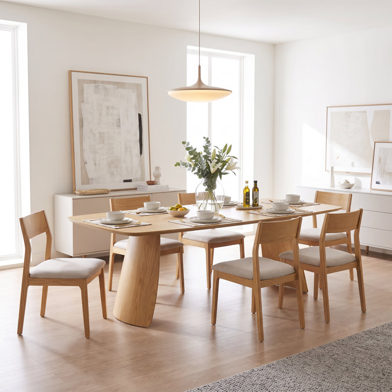 71'' Bentwood Leg Dining Table, Oak