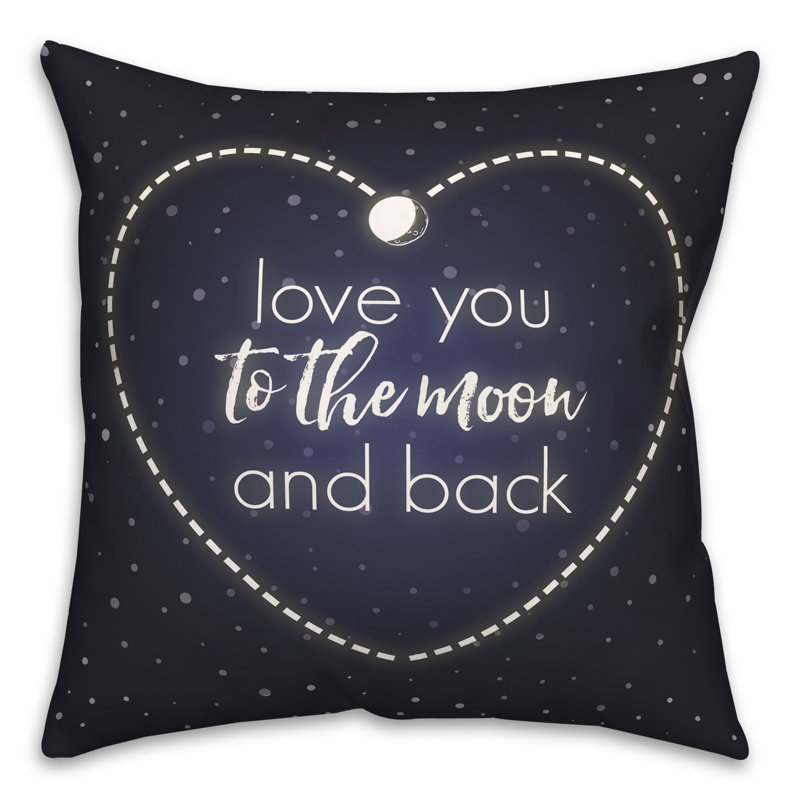 Coussin carré To the Moon and Back, 16 po x 1 po