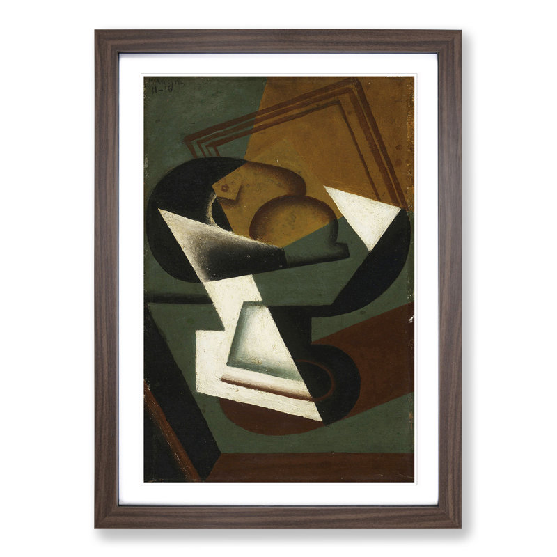 Cafeteria by Juan Gris - Picture Frame Painting, Walnut Framed, 48cm H x 36cm W x 2cm D