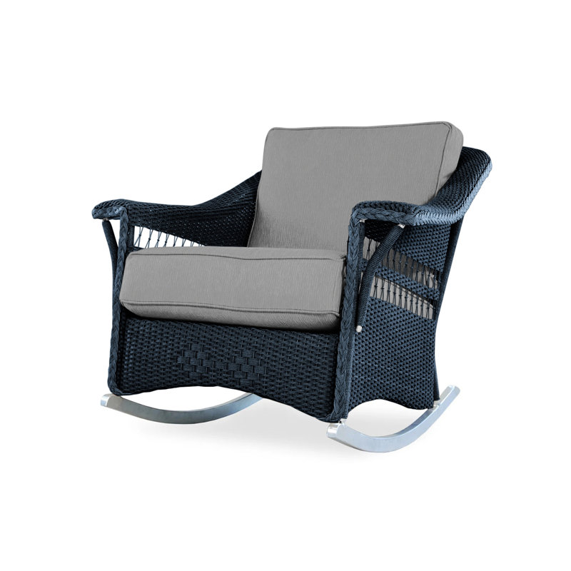 Nantucket Outdoor Rocker Chair, Demo Oatmeal, Ebony