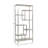 80" H x 36" W Marble and Iron Storage Bookcase in Antique Nickel and White Marble
