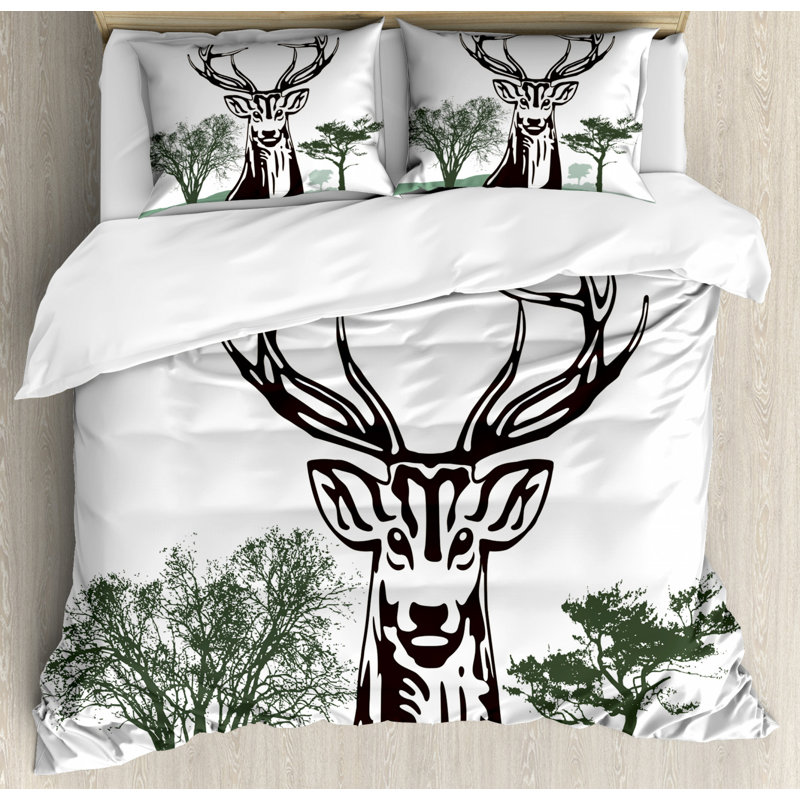 Rustic Polyester Duvet Cover, King Duvet Cover + 2 Shams