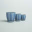 Ensemble de 3 pots à fleurs en porcelaine bleue pour l'intérieur et l'extérieur avec soucoupe attachée -1858333137