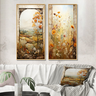 Ensemble de salon de jardin vert et jaune avec vue sur la prairie I - Meadow
