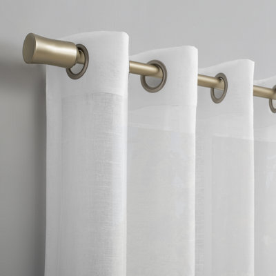 Akari Slub Textured Linen Blend Sheer Grommet Curtain Panel