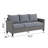 Wicker Outdoor Patio Sofa with Cushions-100784293