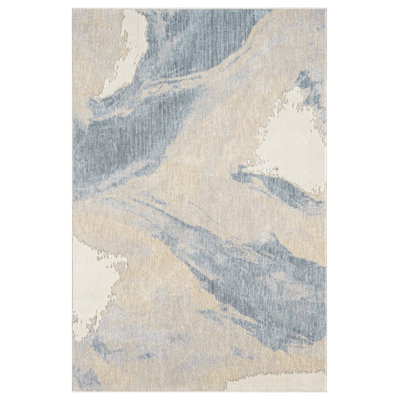 Hause Abstract Gray and Beige Area Rug