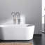 Robinet de baignoire autoportant avec douche à main et élément tendance en métal luxueux