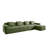 Modular 4 Seat L Shape Sectional Boneless Sofa, Cloud Sectional Couch With Deep Seat, Modern Modular 4-Seat Sofa Couch With Throw Pillows And 1 Movable Ottoman, Corduroy Fabric-1598556963