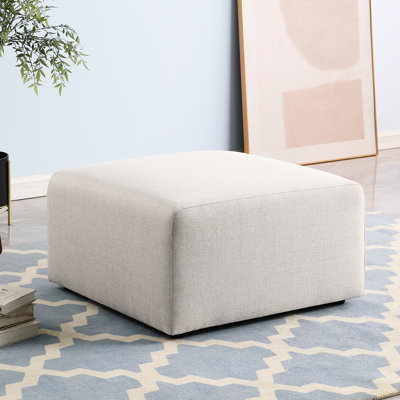 Revêtement en chenille beige, pré-assemblé, l 29,92 po, résiste, utile comme repose-pieds ou petite table d'appoint, mi-doux avec chenille, sans assemblage, hauteur de 16,73 po, confortable et long