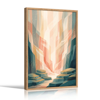 Geometric Canyon Canvas Wall Art Oil Painting Print Set Of 1