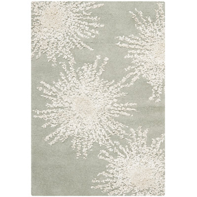 Amier Hand Tufted Wool And Viscose Floral Rug