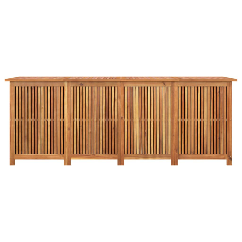 Rosalind Wheeler Damona 200cm W Water Resistant Acacia Solid Wood Deck Box in Brow