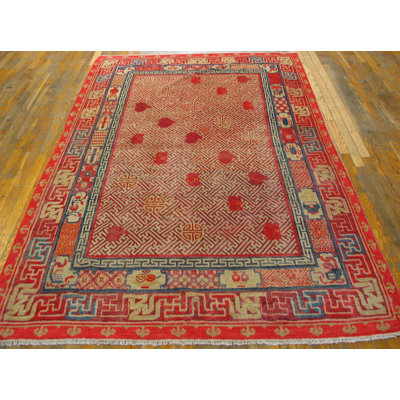 Antique Chinese - Kansu Hallway Runner Wool Multicolor Rug