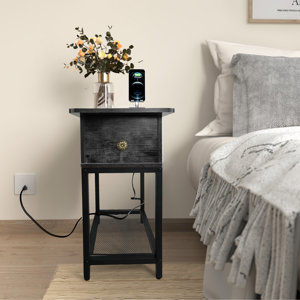 Phawak Nightstand with Charging Station