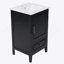 Meuble-lavabo de 20 po avec lavabo, armoire de salle de bain avec deux portes, tablette de porte et patins réglables, tiroir, noir