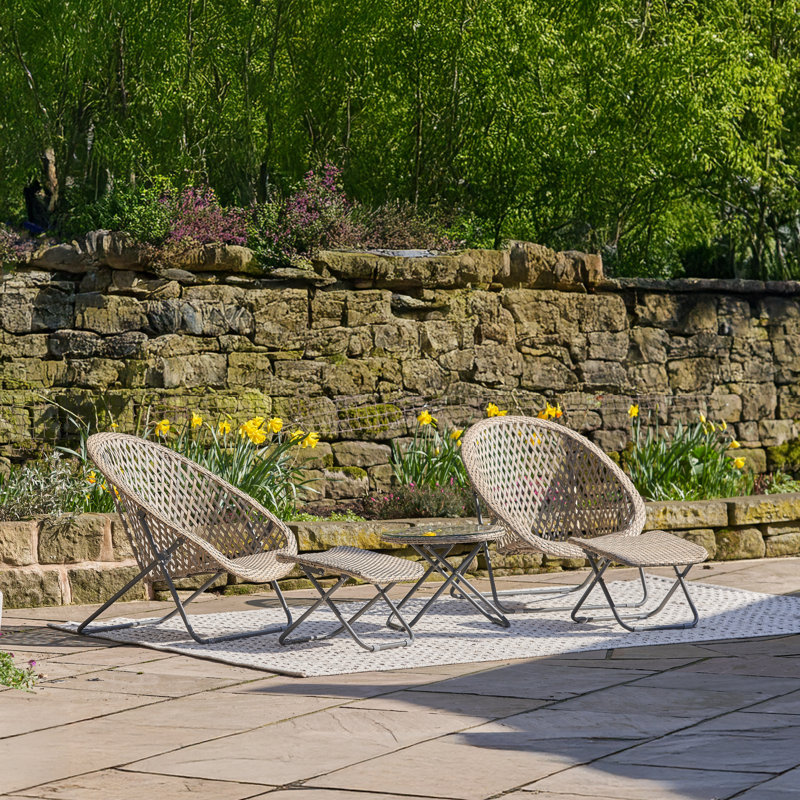 Gella Wicker 2 - Person Garden Lounge Set, Grey