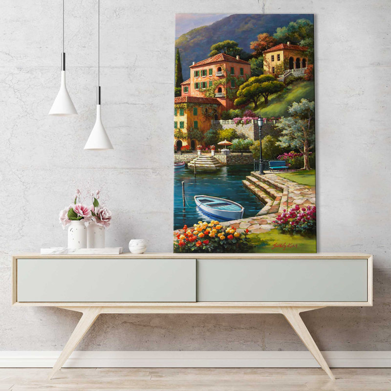 Villa Bella Vista II par - Peinture, Toile tendue, H 40 po x l 24 po x P 1,5 po