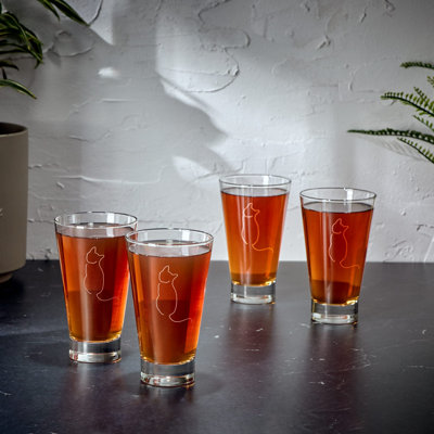 Libbey Modern Pets Simon Hi-Ball Glasses, 14-Ounce, Set Of 4