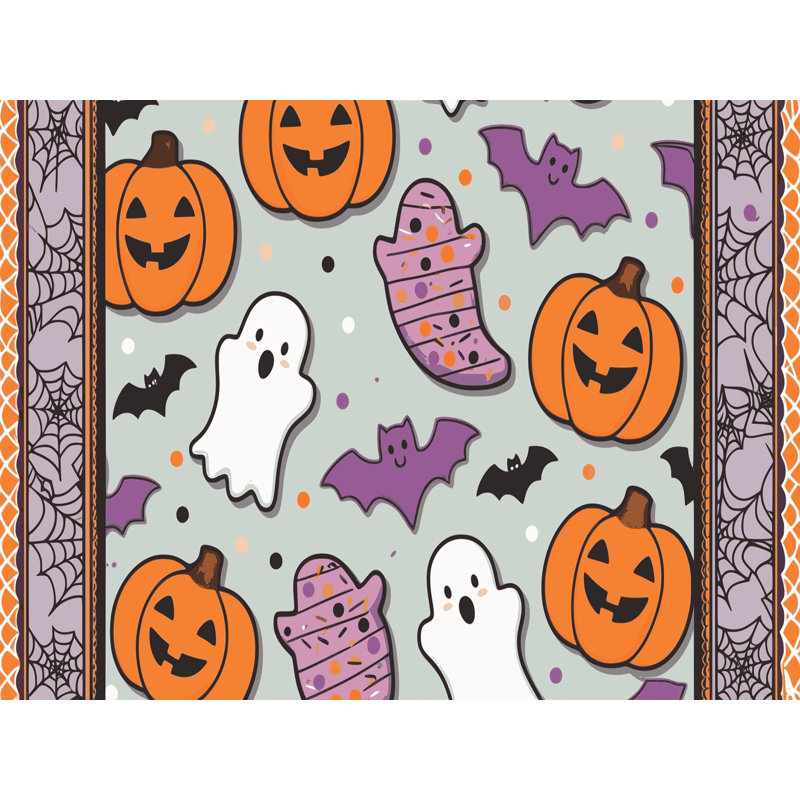 Tapis de vacances d'Halloween The Holiday Aisle®, Rectangle 4pi x 6 pi
