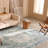 Octavia Distressed Vintage Oriental Ivory Green Machine Washable Area Rug, Octavia Blue-771046047