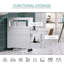 Rangement de salle de bain blanc avec roulettes et 2 tiroirs