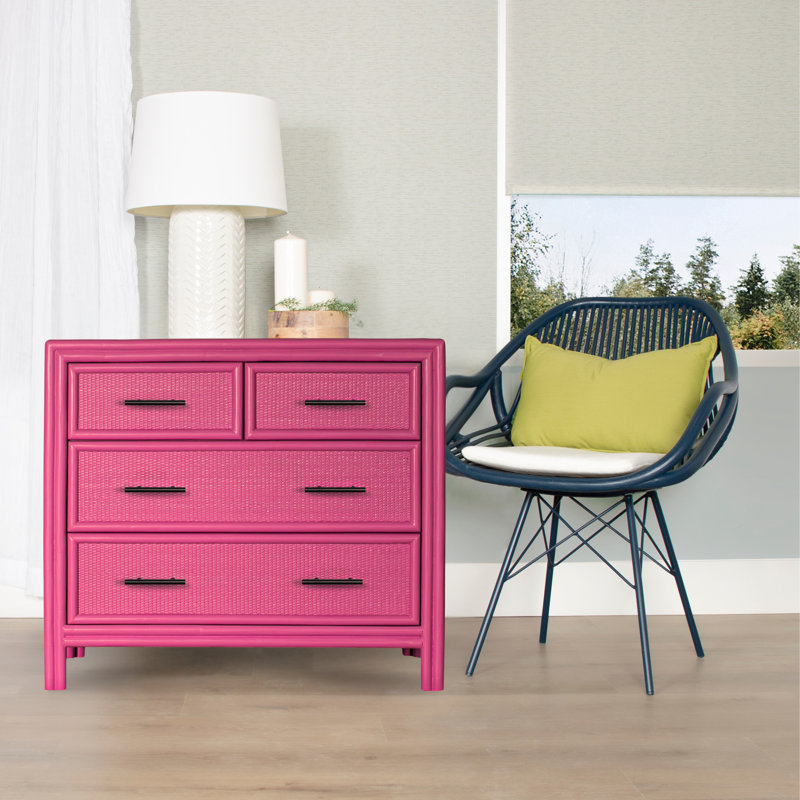 Aruba 4 - Drawer Nightstand, Hot Pink