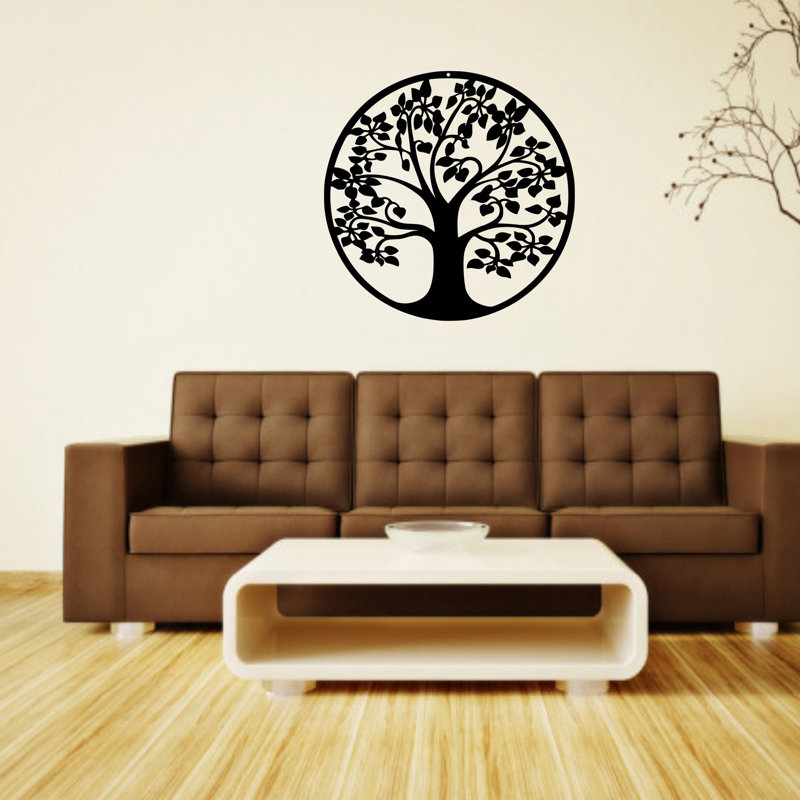 Décoration murale arbre de vie III, H 24 po x l 24 po x P 0,25 po, Dos plat